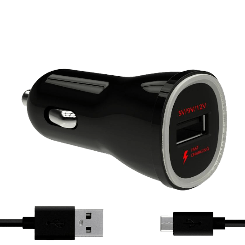 Ładowarka samochodowa USB z szybkim ładowaniem QC 3.0 z kablem USB-C